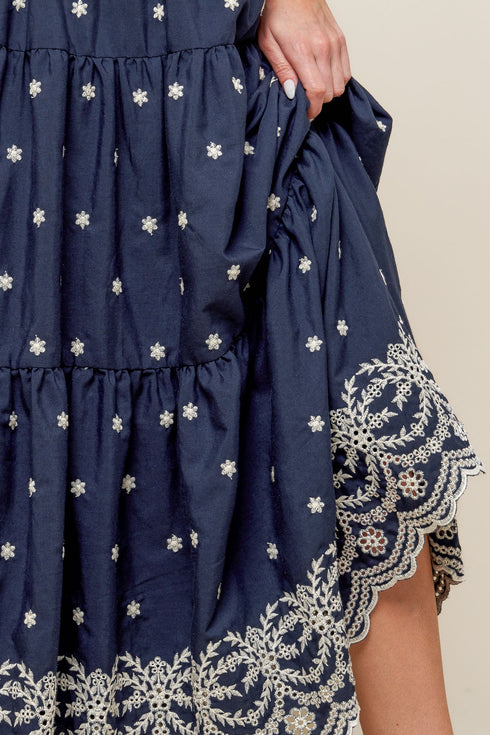 bebe-alert-navy-woven-midi-skirt Flying Tomato-Sophia's Style-4